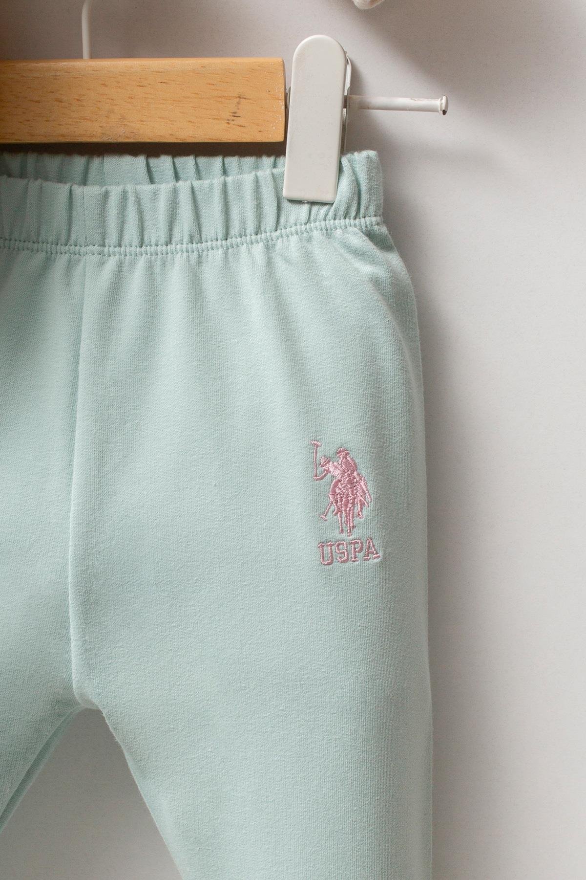U.S. Polo Assn Kız Bebek 3'lü Takım Ekru