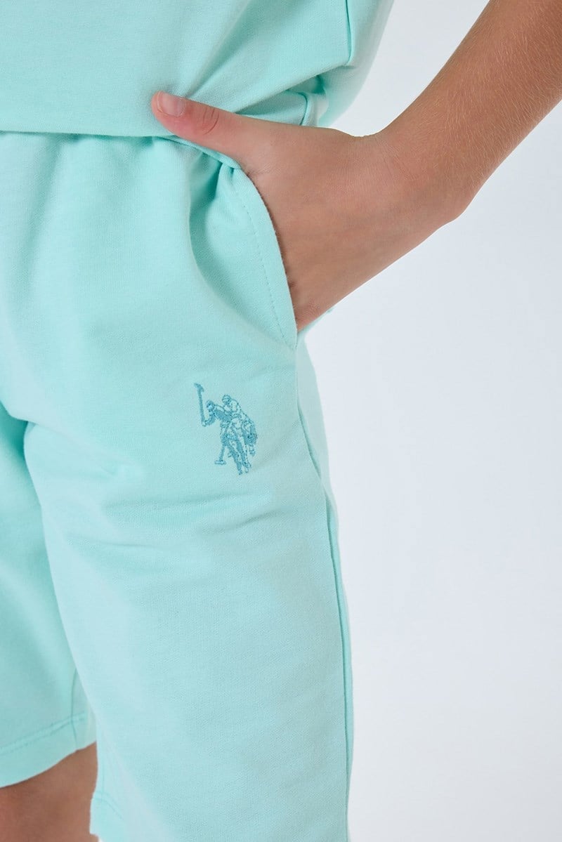 U.S. Polo Assn Kız Çocuk  2 li Şort T-shirt Takım Nil