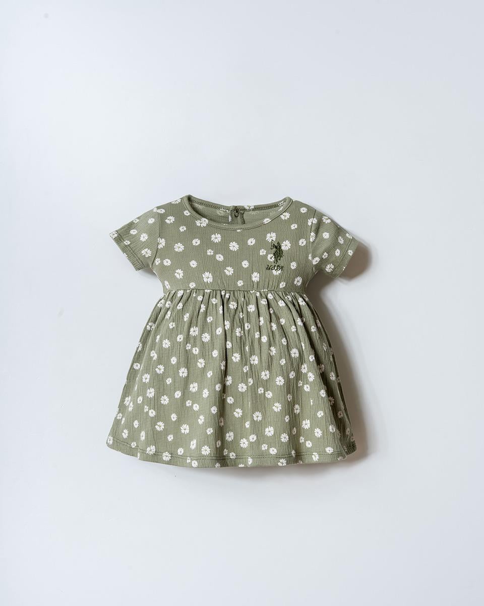 U.S. Polo Assn Kız Bebek Elbise Yeşil