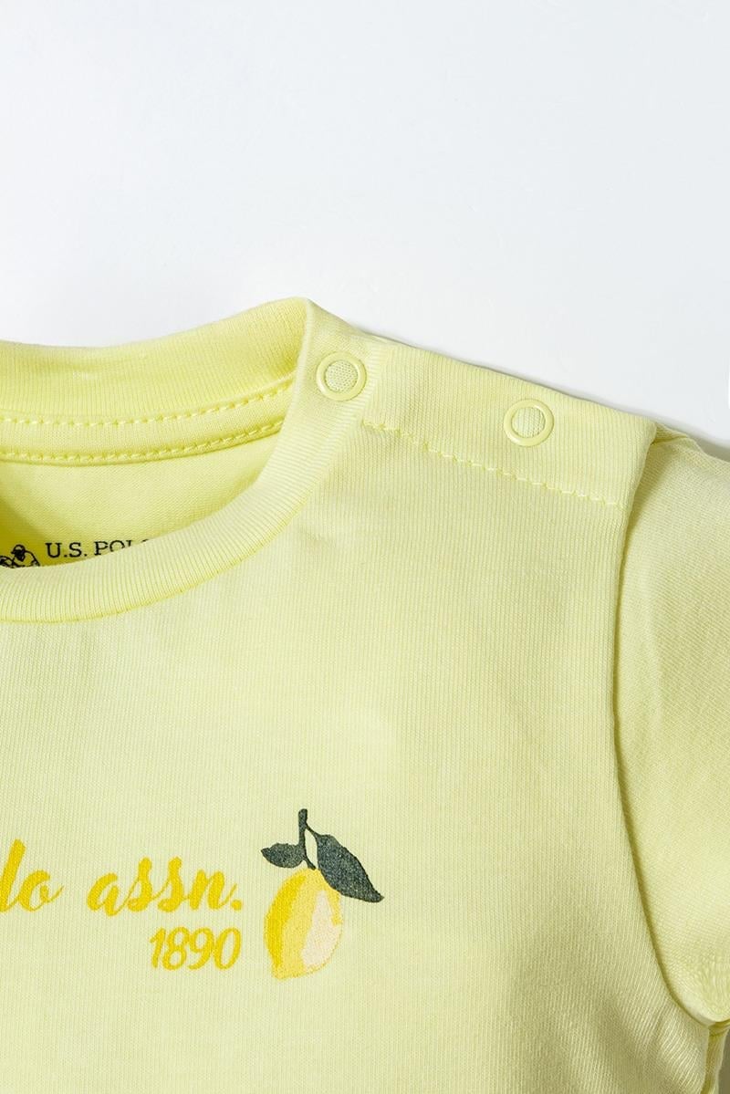 U.S. Polo Assn Erkek Bebek  2 li Şort T-şhirt Takım Sarı