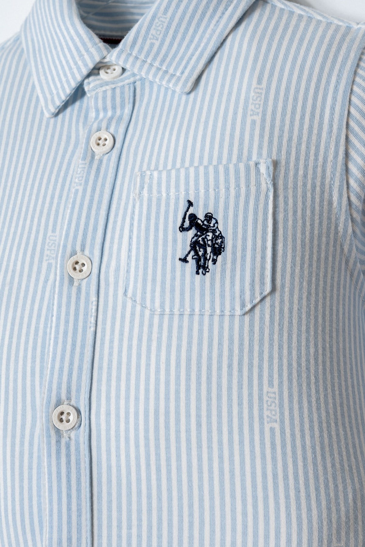 U.S. Polo Assn Erkek Bebek2 li Pantolon Gömlek Takım Mavi