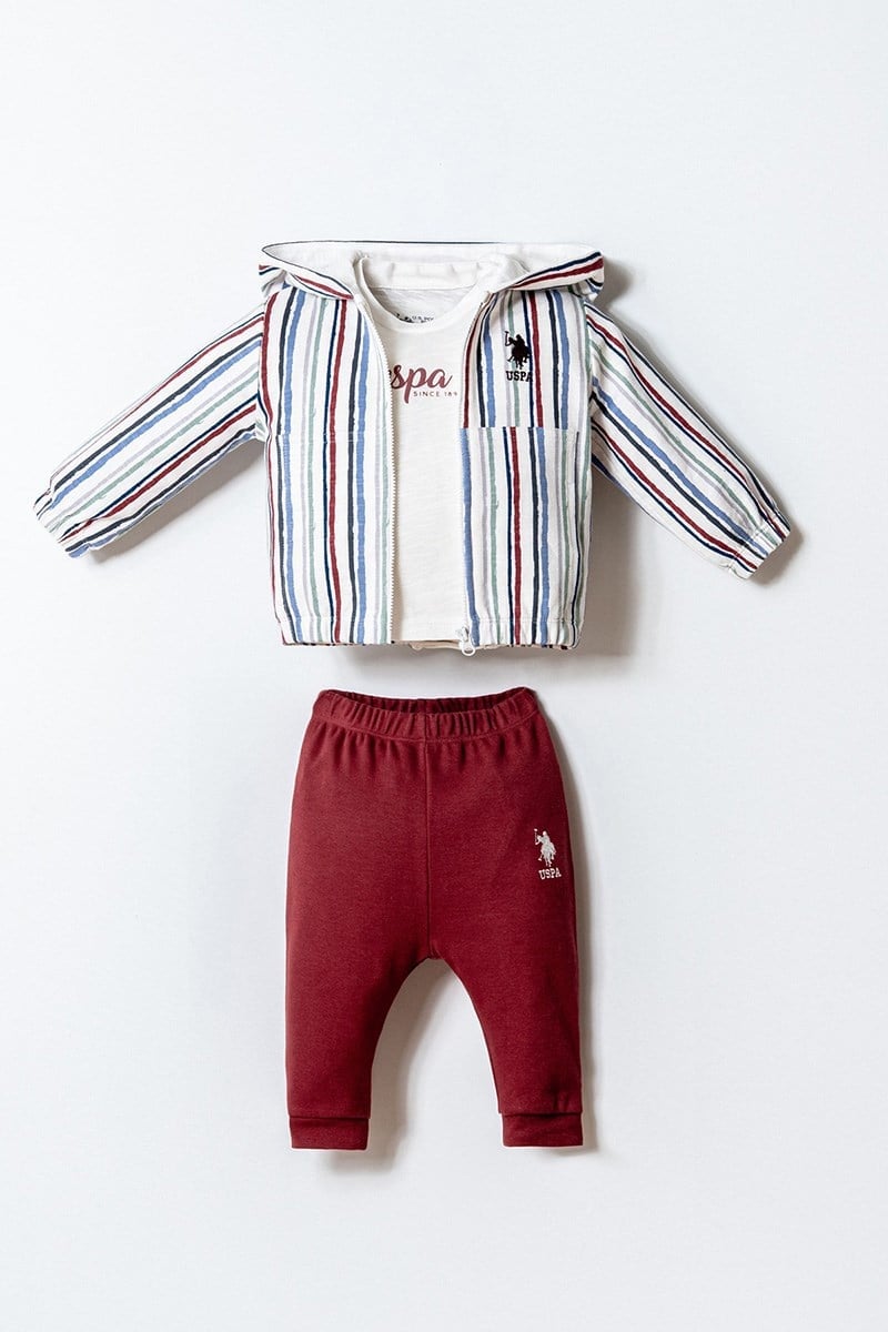 U.S. Polo Assn Erkek Bebek 3 lü Takım Beyaz