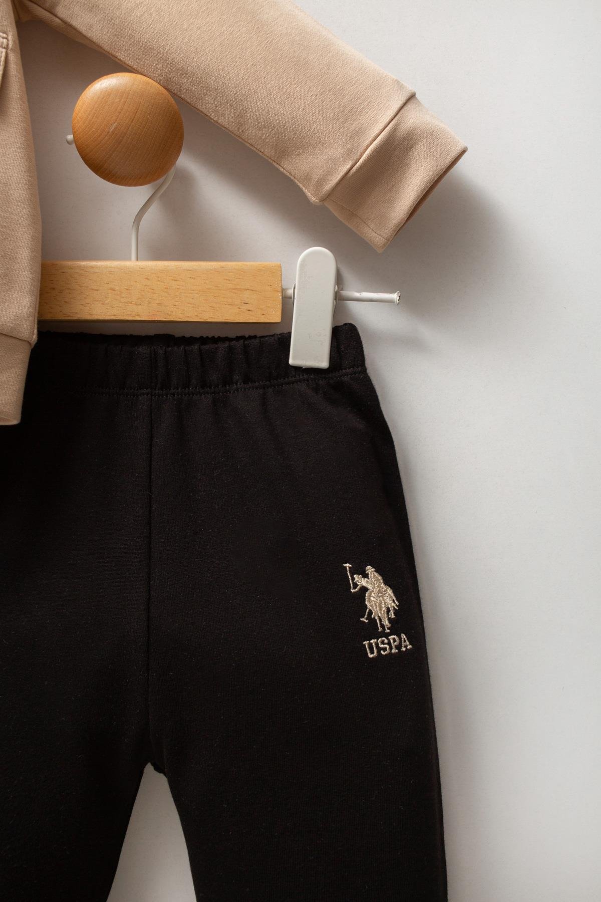 U.S. Polo Assn Erkek Bebek 3'lü Takım Bej