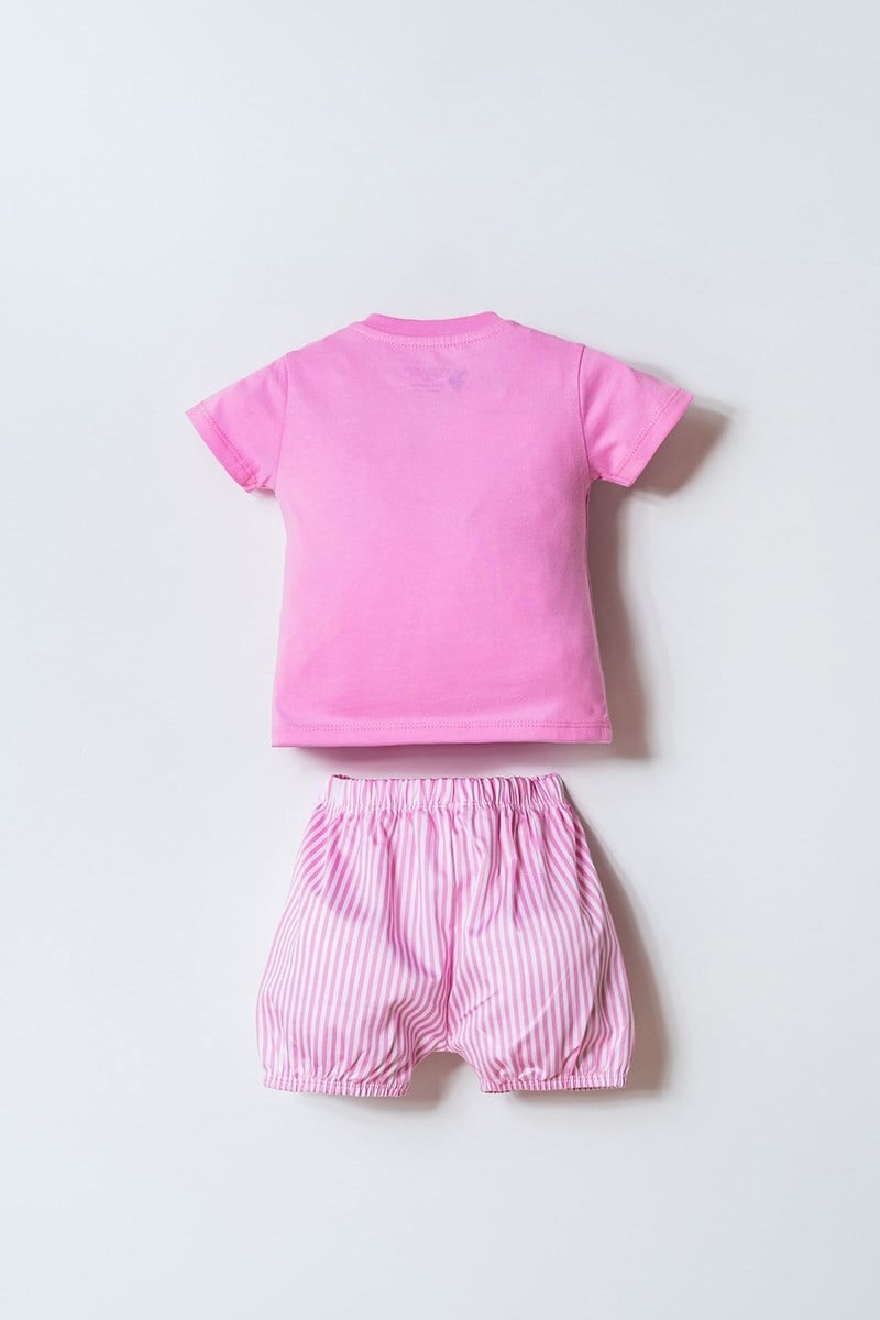 U.S. Polo Assn Kız Bebek 2'li Şort T-şhirt Takım Pembe