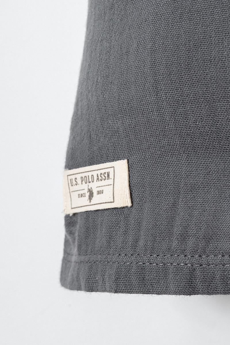 U.S. Polo Assn Erkek Bebek  2 li Şort Gömlek Takım Koyu Gri