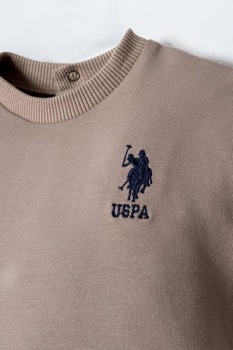 U.S. Polo Assn Erkek Bebek  2 li T-şhirt Takım Kum
