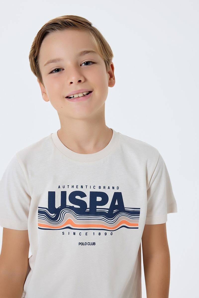 U.S. Polo Assn Erkek Çocuk  Kısa Kollu Pijama Takım Beyaz