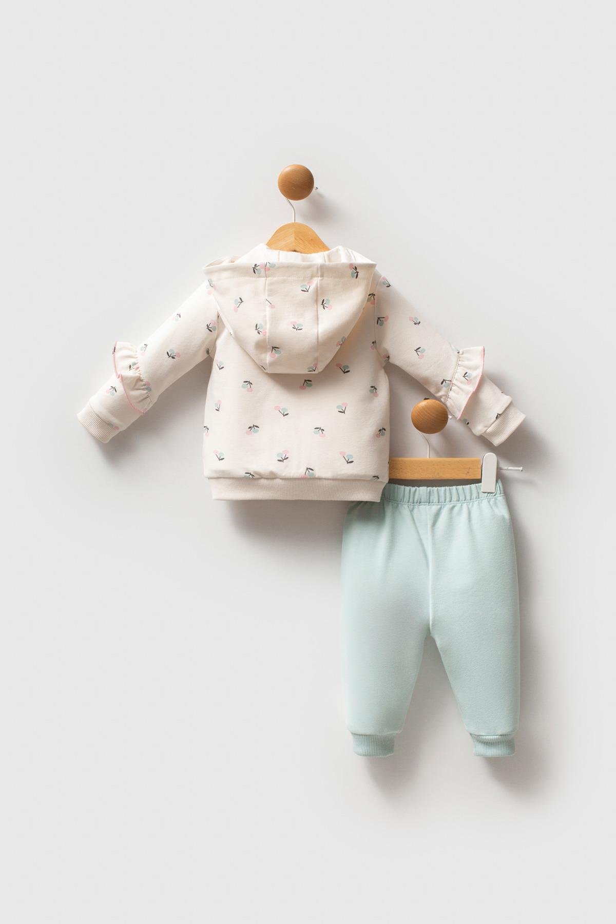 U.S. Polo Assn Kız Bebek 3'lü Takım Ekru