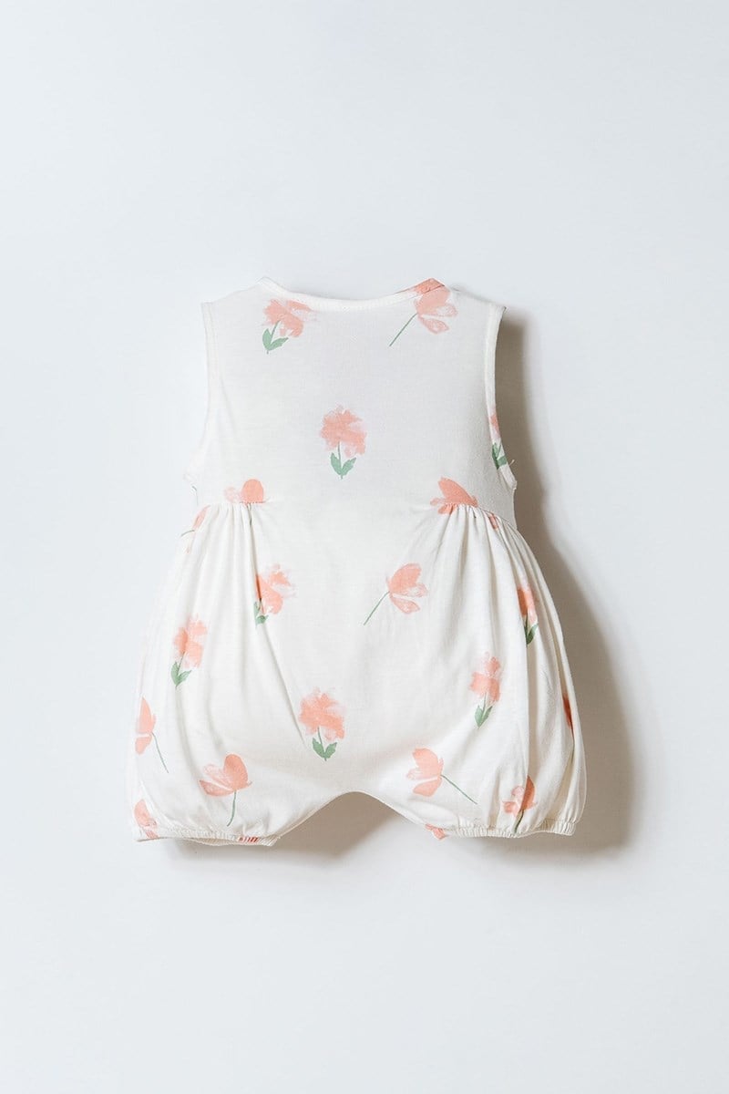 U.S. Polo Assn Kız Bebek Tulum Beyaz -Pudra