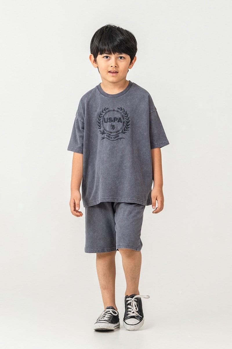 U.S. Polo Assn Erkek Çocuk Bermuda  2'li Takım Füme