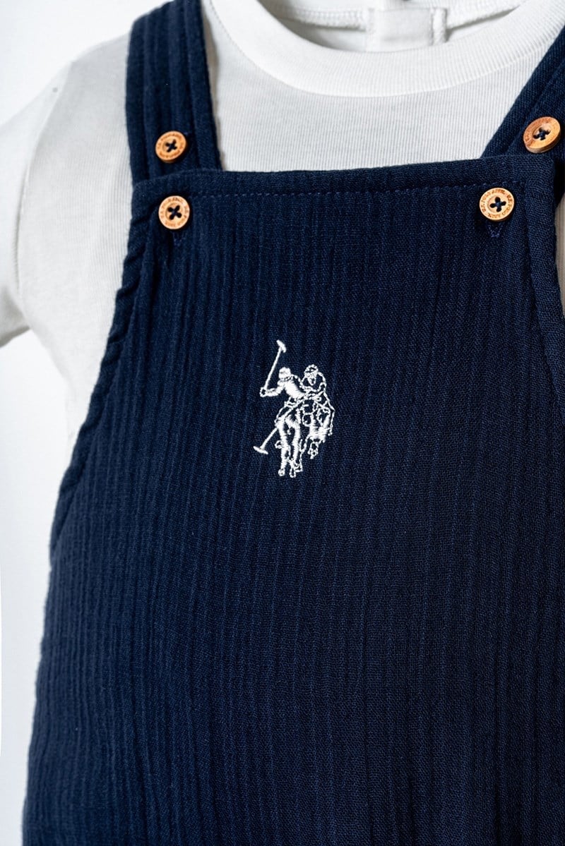 U.S. Polo Assn Erkek Bebek 2 li Salopet T-şhirt Takım Lacivert
