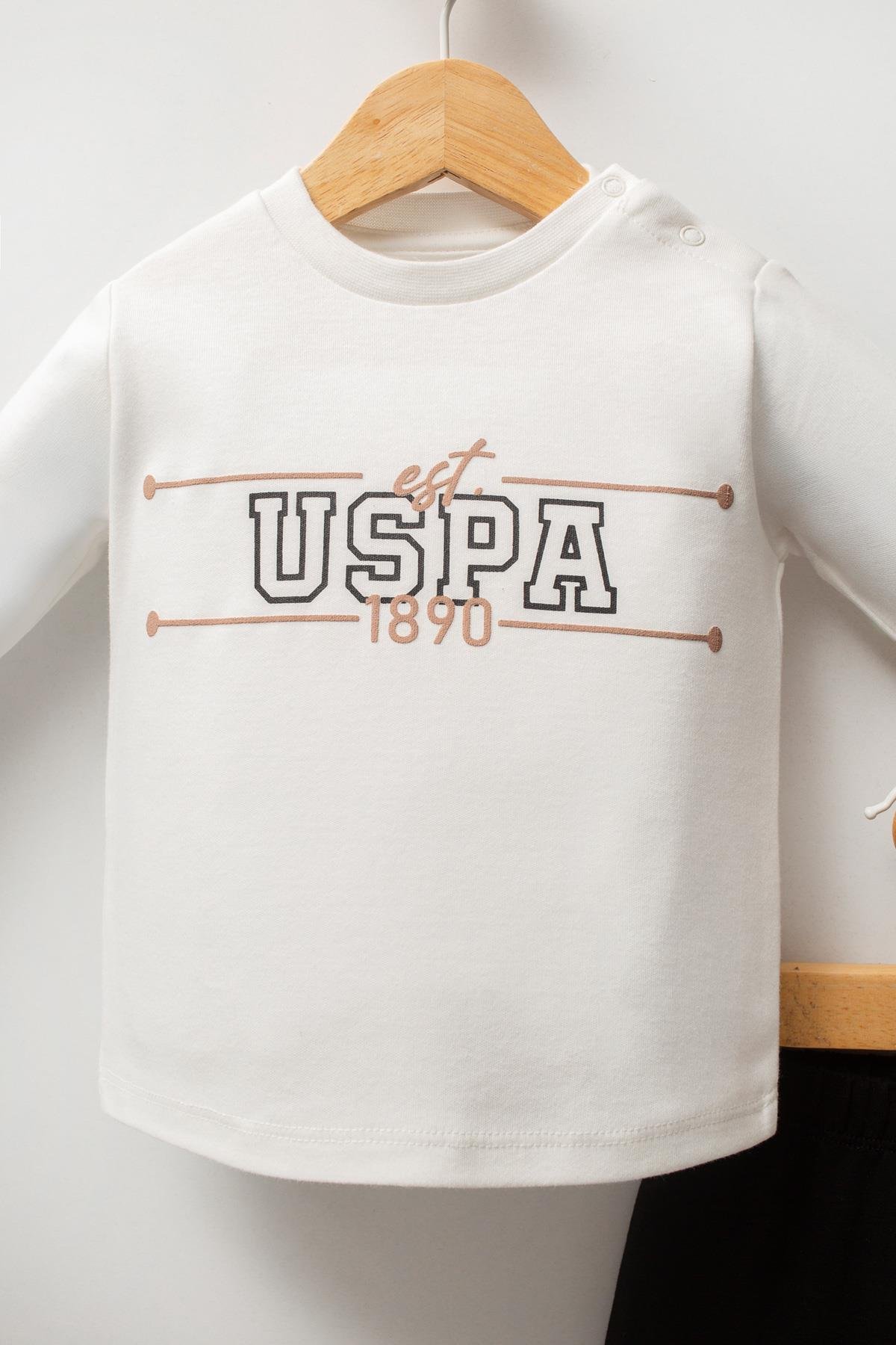 U.S. Polo Assn Erkek Bebek 3'lü Takım Bej