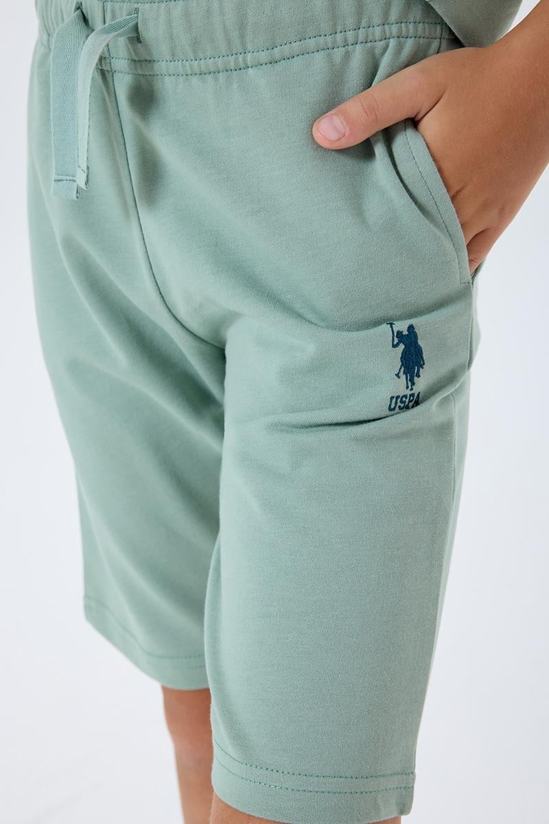 U.S. Polo Assn Erkek Çocuk  2 li Bermuda T-şhirt Takım Yeşil