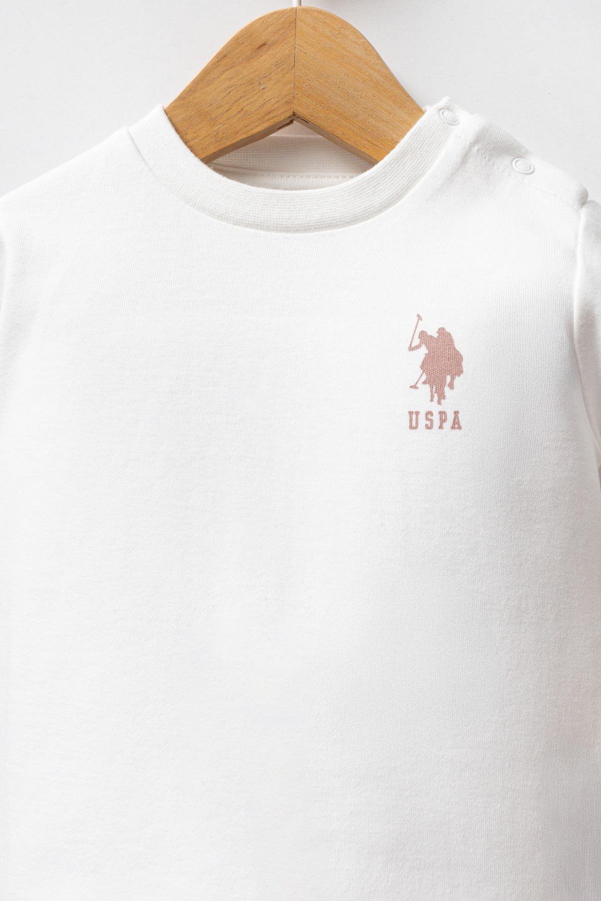 U.S. Polo Assn Kız Bebek 3'lü Takım Pudra