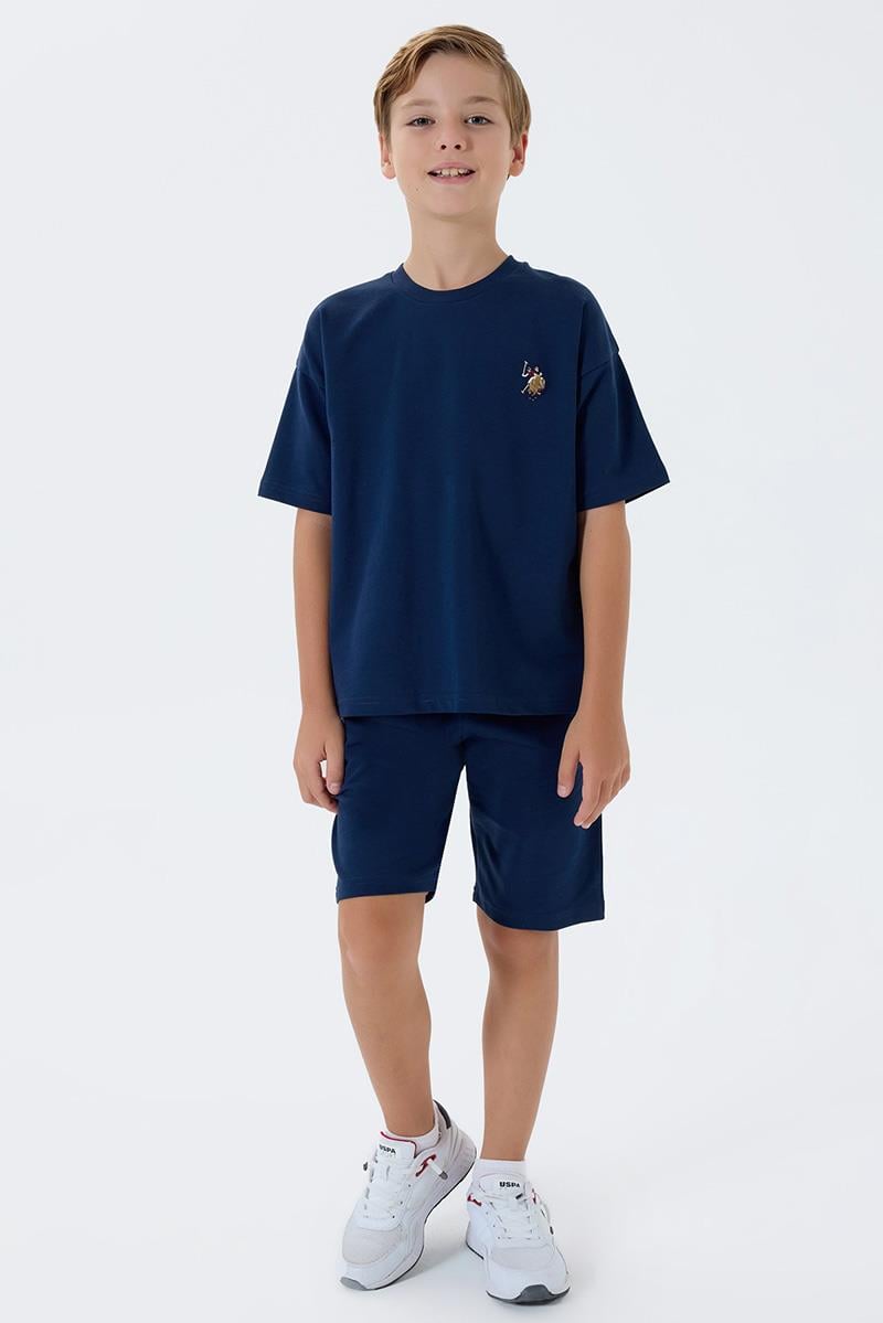 U.S. Polo Assn Erkek Çocuk  2 li Bermuda T-şhirt Takım Lacivert