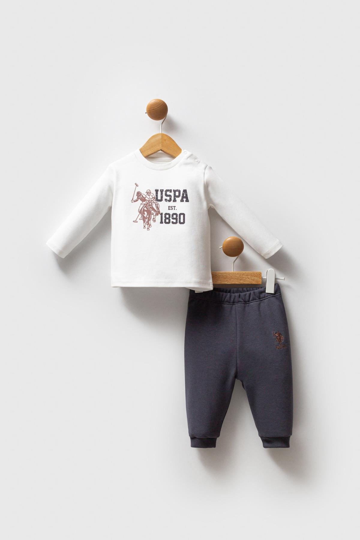 U.S. Polo Assn Erkek Bebek 3'lü Takım Füme