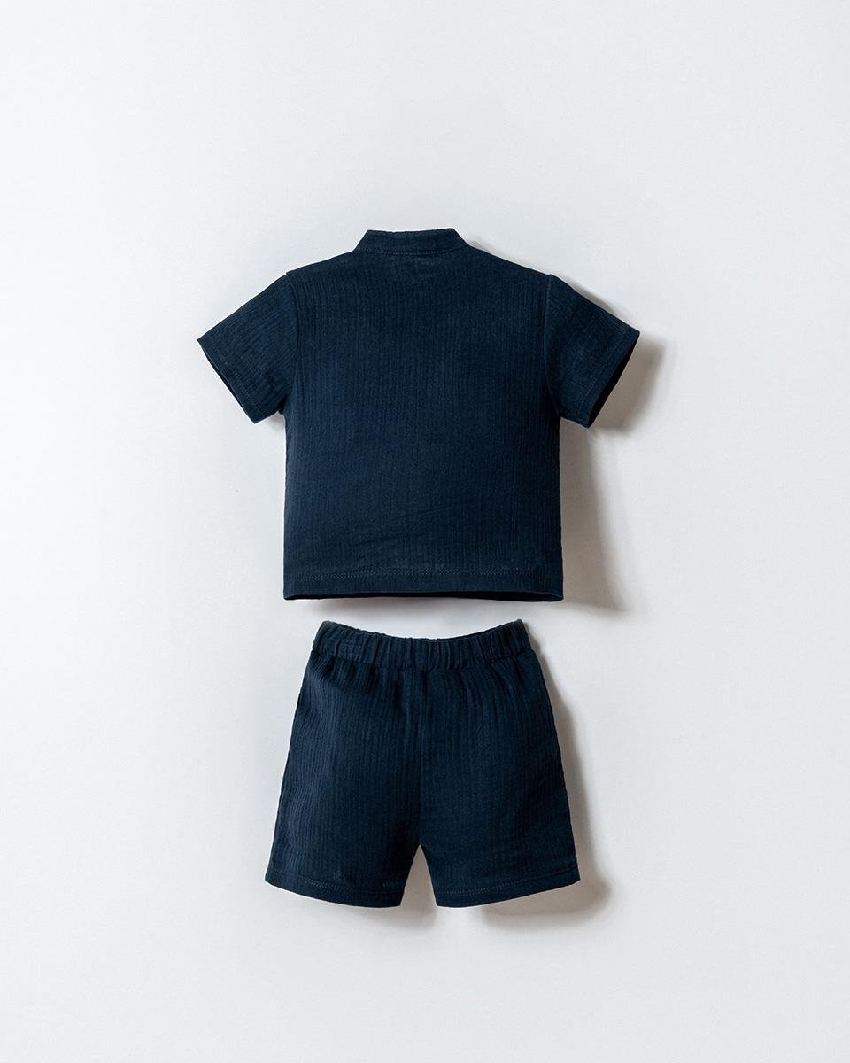 U.S. Polo Assn Erkek Bebek  2 li Şort Gömlek Takım Lacivert