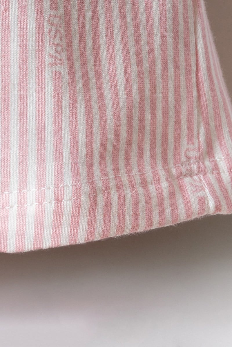 U.S. Polo Assn Kız Bebek 2 li Şort T-şhirt Takım Pembe