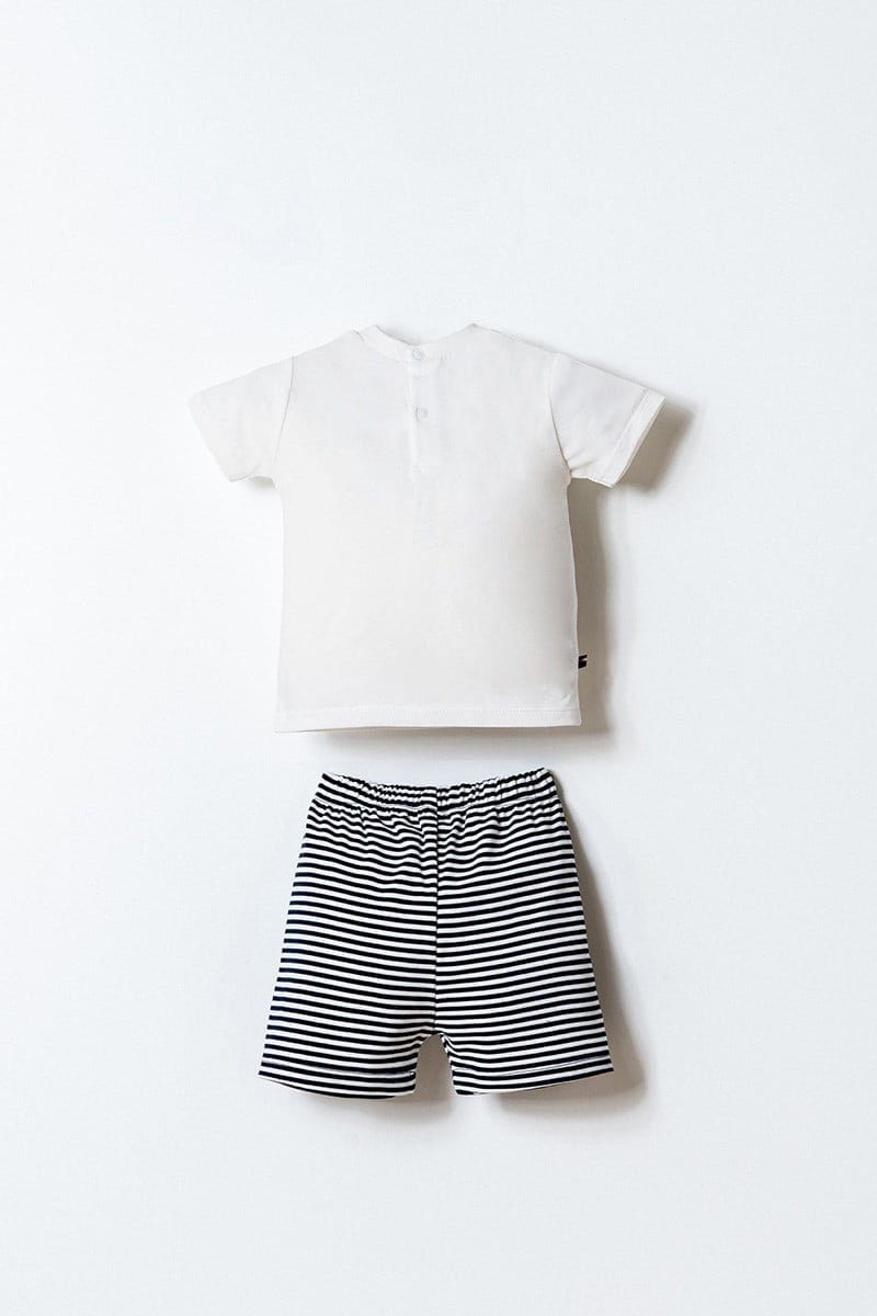 U.S. Polo Assn Erkek Bebek 2 li Şort T-şhirt Takım Beyaz