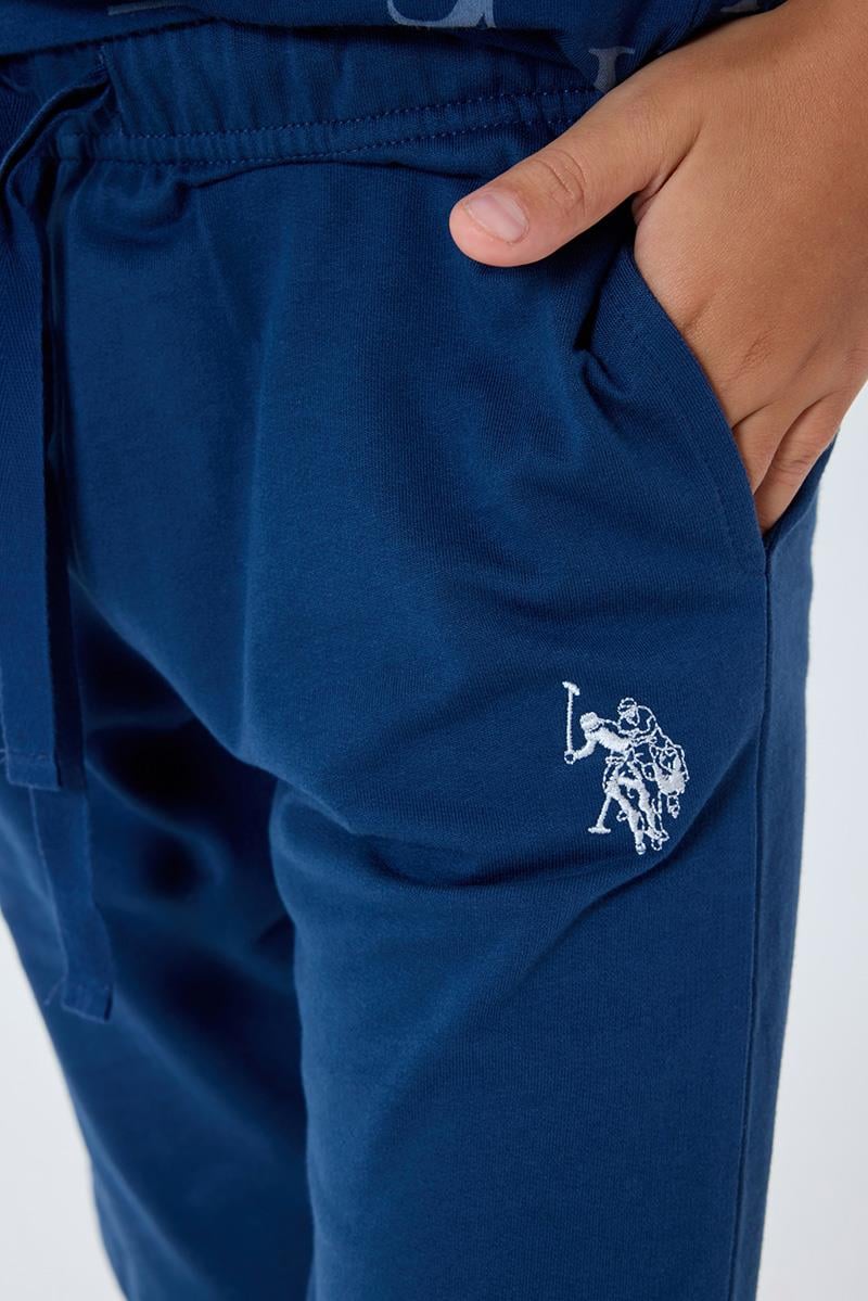 U.S. Polo Assn Erkek Çocuk  2 li Bermuda T-şhirt Takım Koyu İndigo