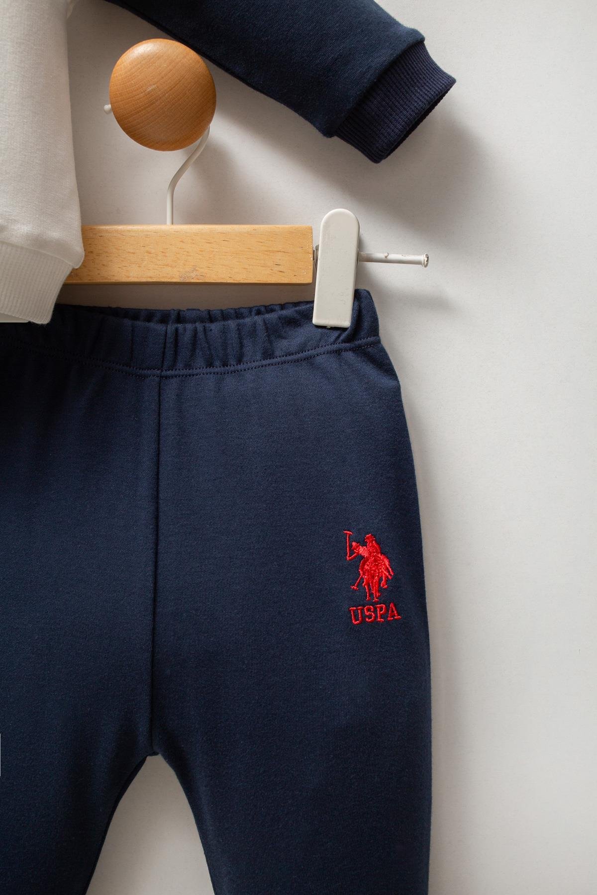 U.S. Polo Assn Erkek Bebek 2 li Takım Beyaz Lacivert