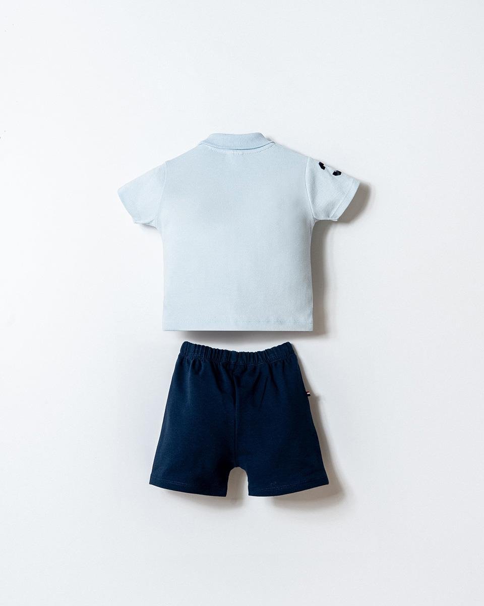U.S. Polo Assn Erkek Bebek  2 li Şort T-şhirt Takım Mavi