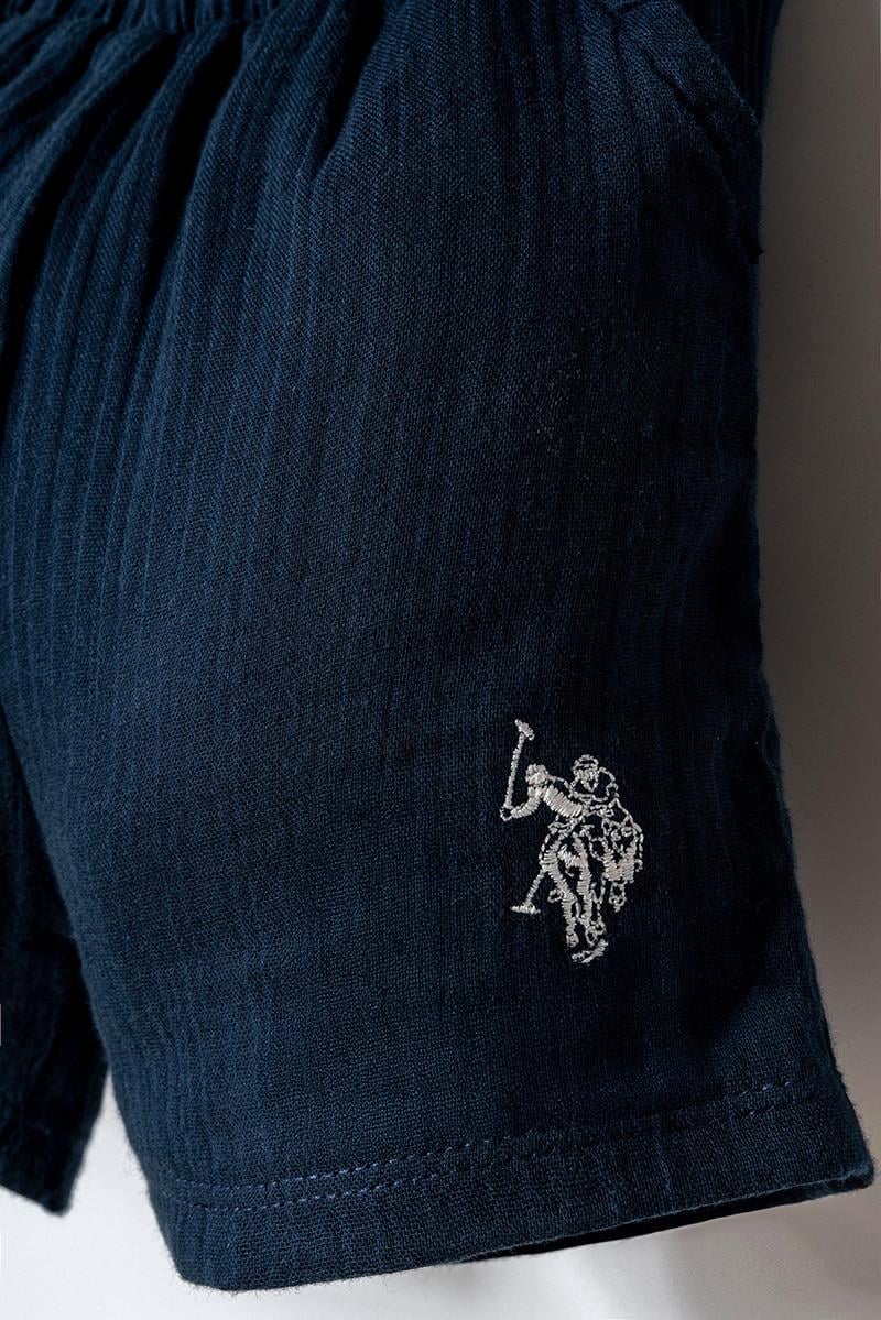 U.S. Polo Assn Erkek Bebek  2 li Şort Gömlek Takım Lacivert