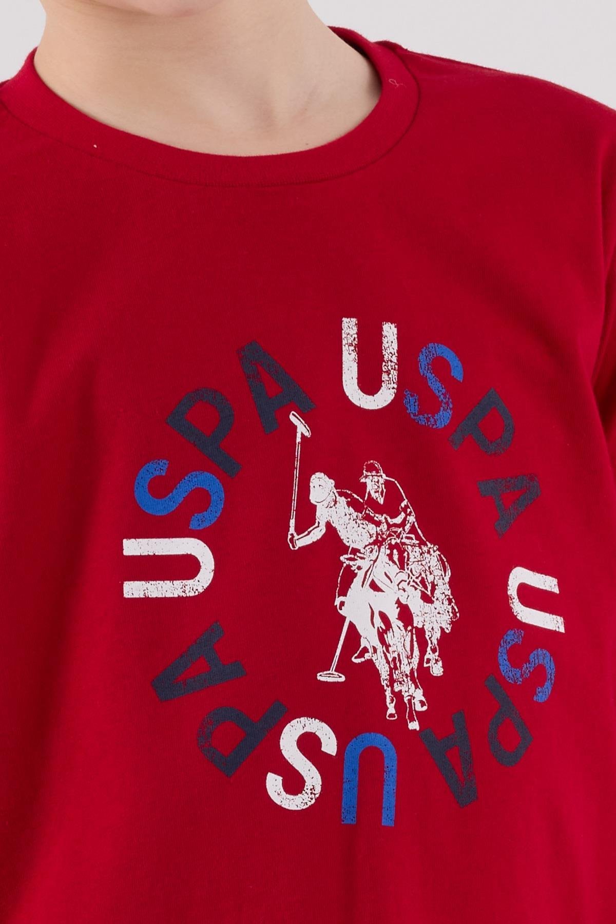 U.S. Polo Assn. Erkek Çocuk Uzun Kol Pijama Takım Kırmızı