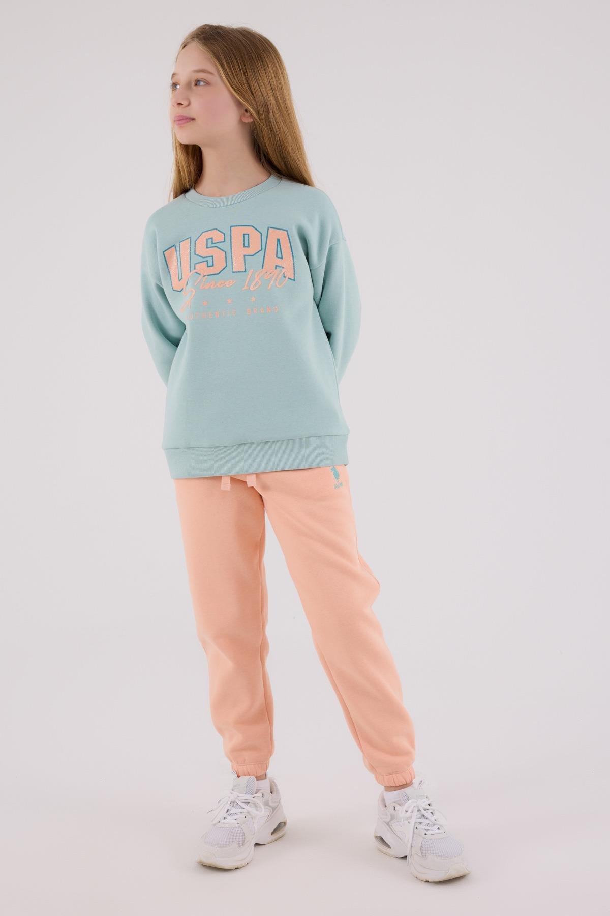U.S. Polo Assn. Kız Çocuk Eşofman Takımı Su Yeşili