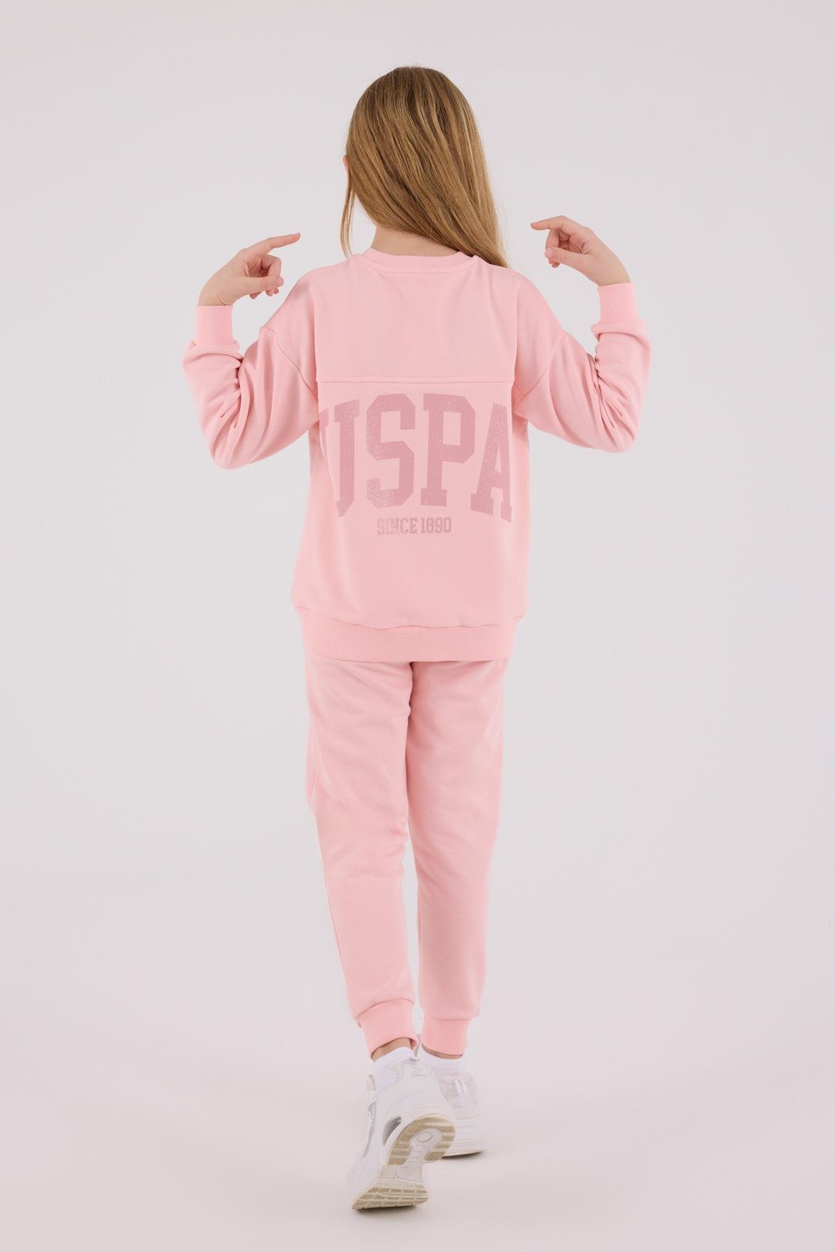 U.S. Polo Assn. Kız Çocuk Eşofman Takımı Açık Pembe