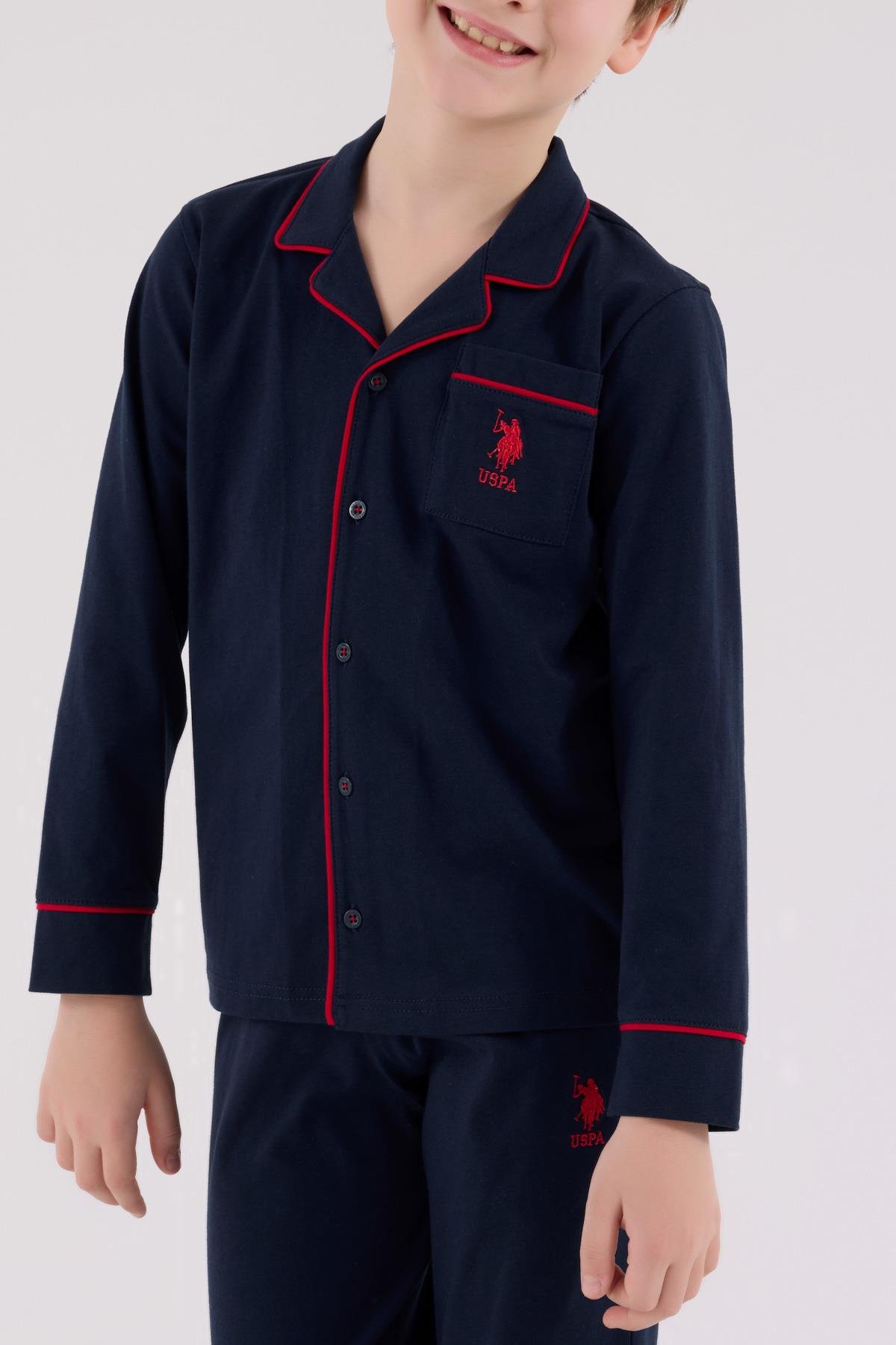 U.S. Polo Assn. Erkek Çocuk Gömlek Pijama Lacivert