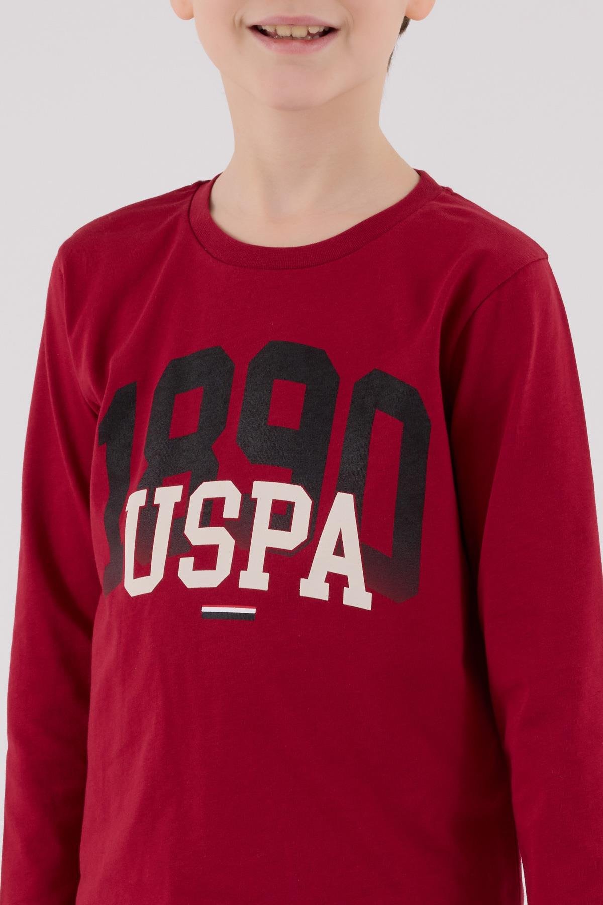 U.S. Polo Assn. Erkek Çocuk Uzun Kol Pijama Takım Bordo