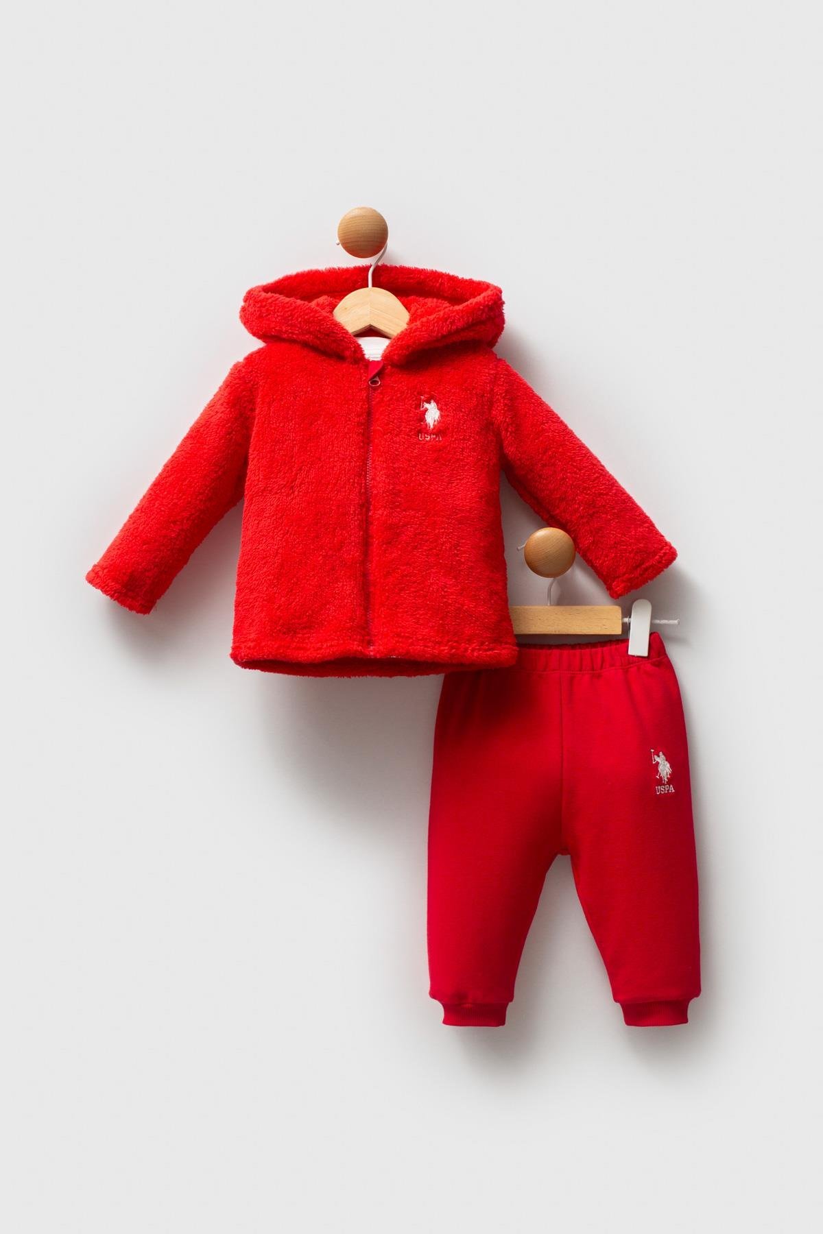 U.S. Polo Assn. Kız Bebek 3'li Takım Kırmızı