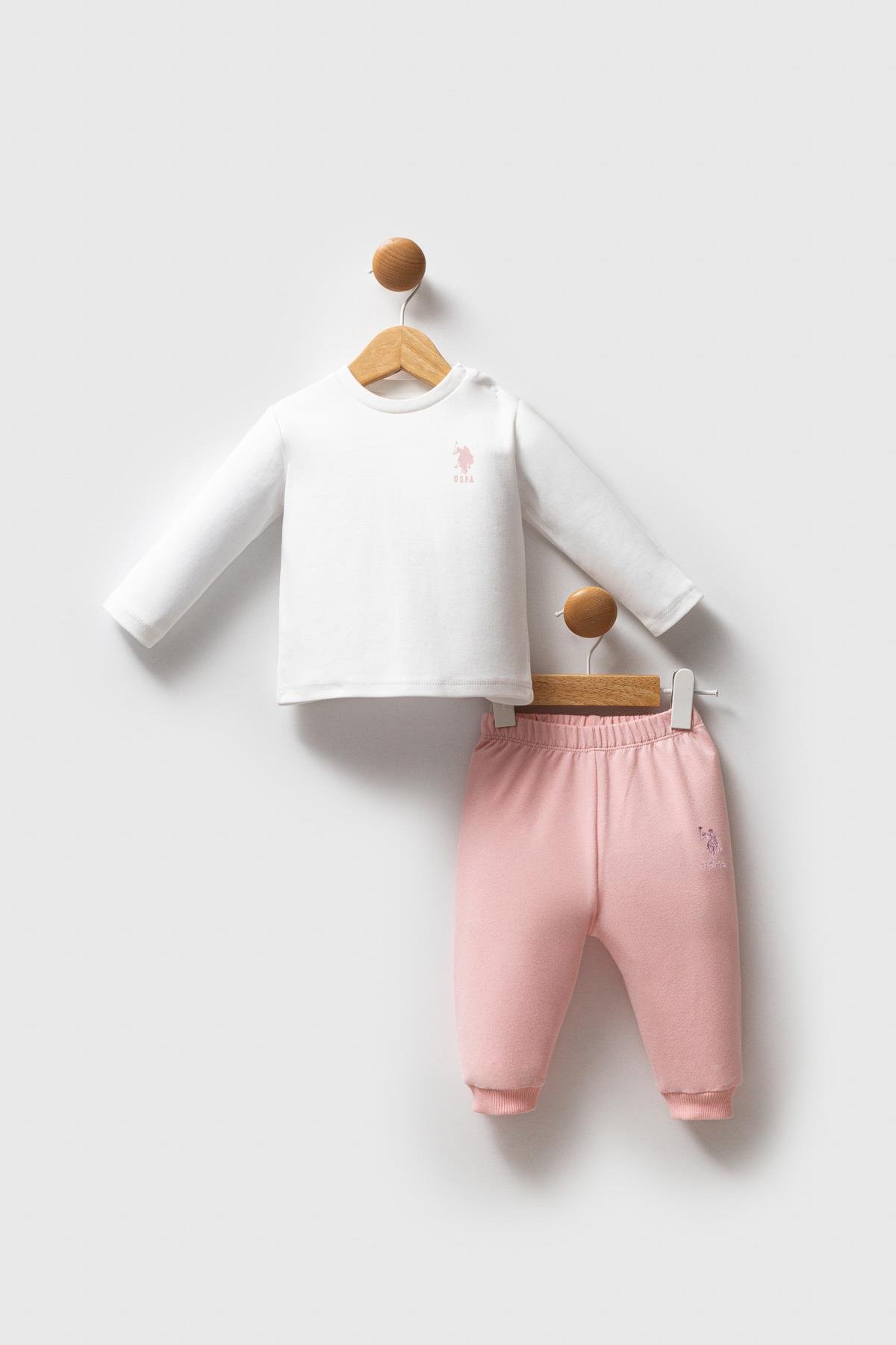 U.S. Polo Assn. Kız Bebek 3'li Takım Açık Pembe