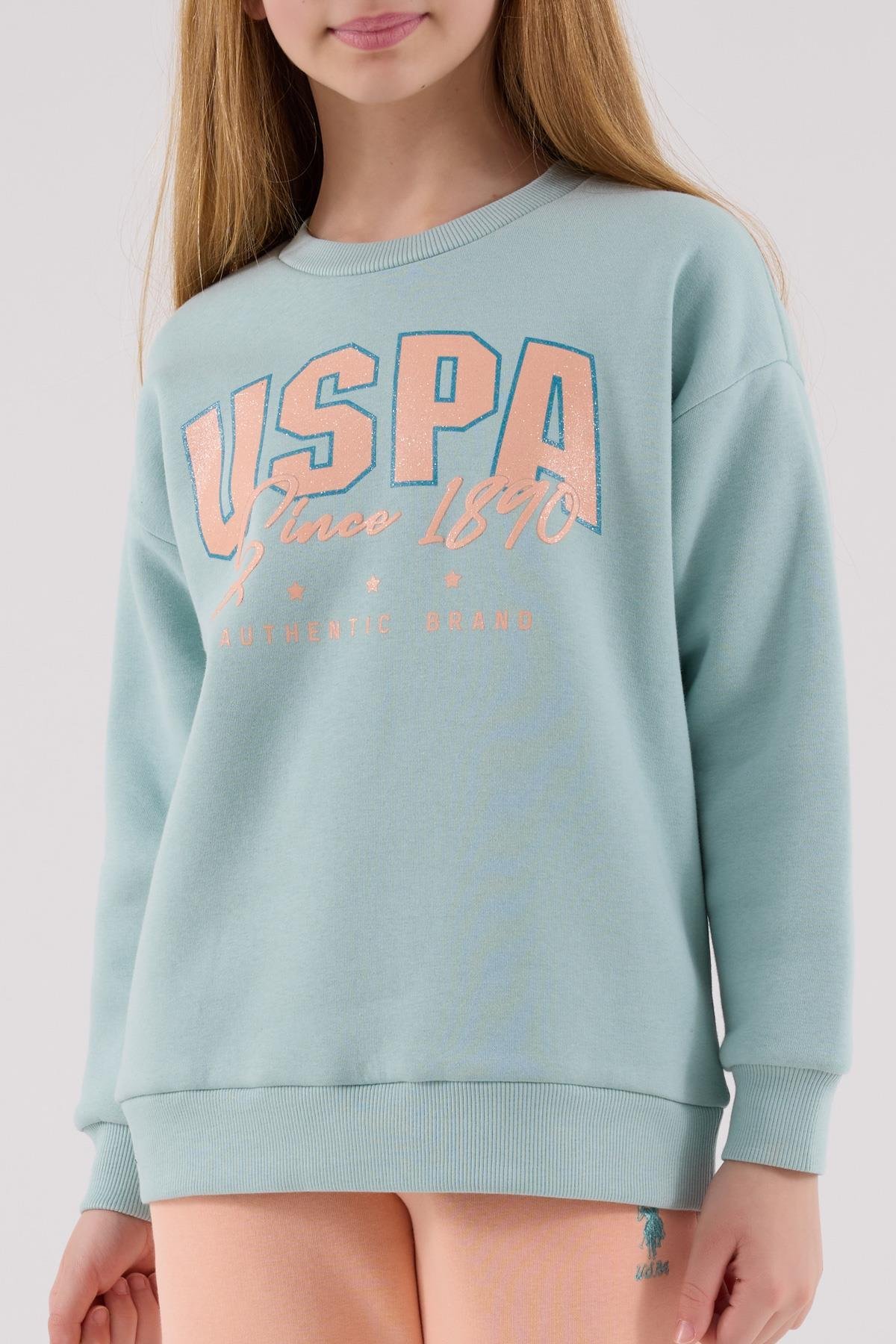 U.S. Polo Assn. Kız Çocuk Eşofman Takımı Su Yeşili