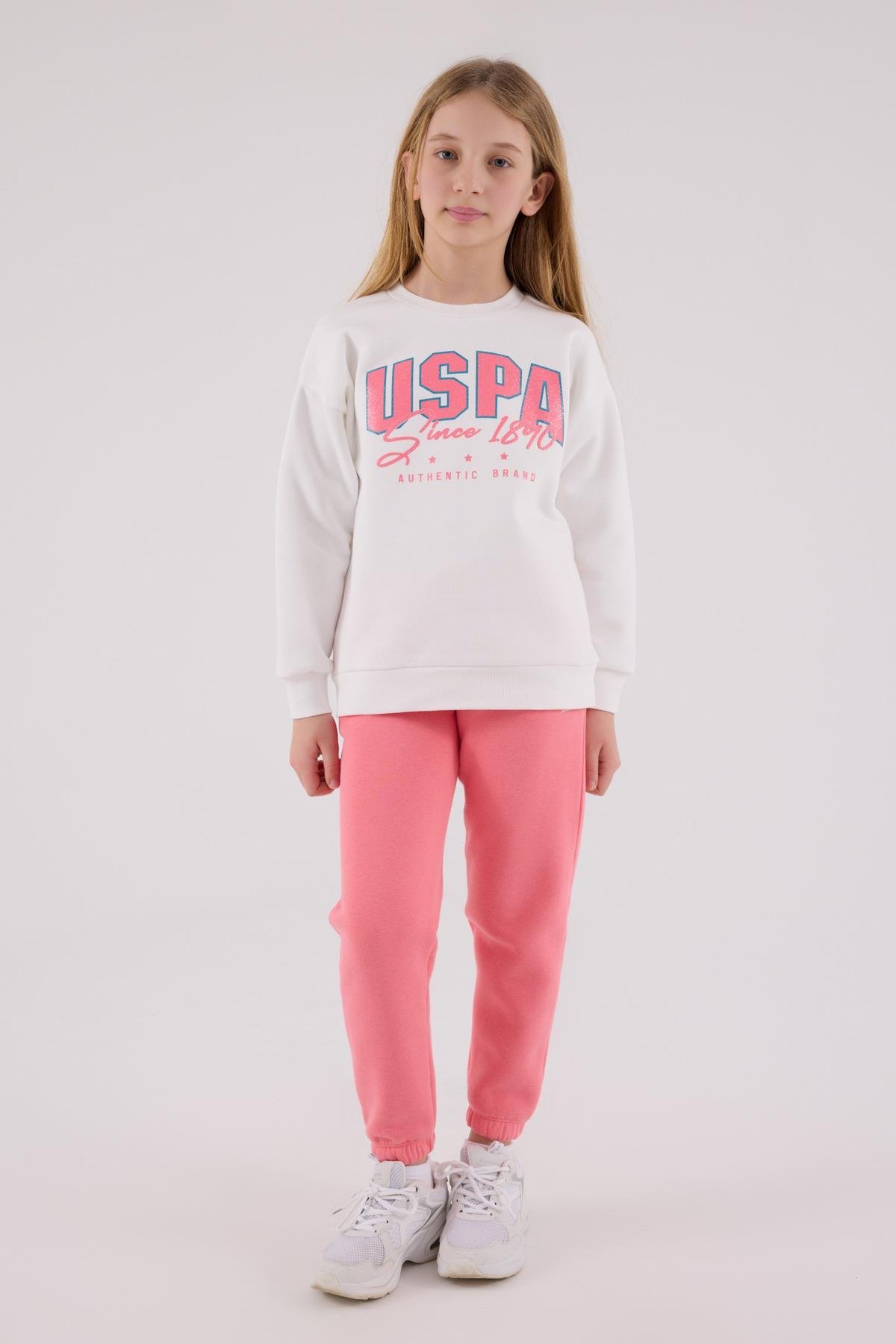 U.S. Polo Assn. Kız Çocuk Eşofman Takımı Beyaz