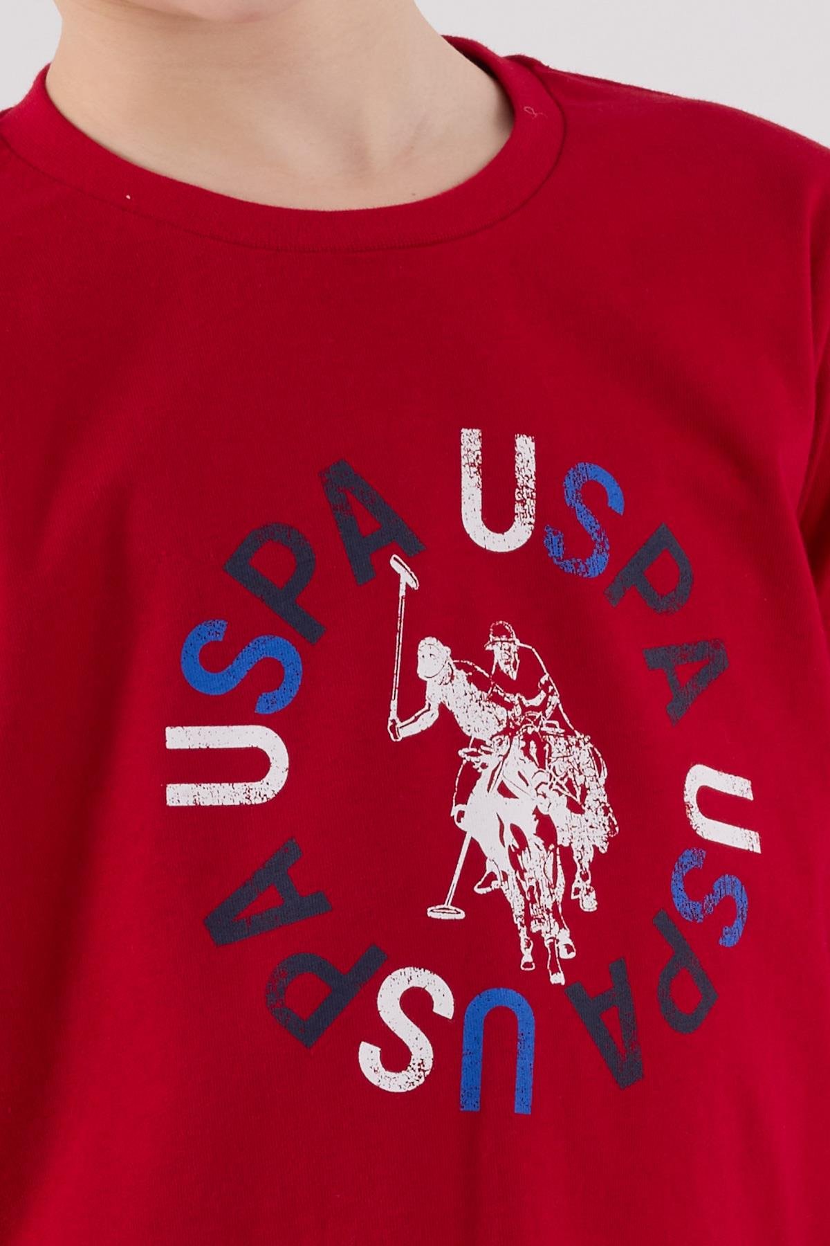 U.S. Polo Assn. Erkek Çocuk Uzun Kol Pijama Takım Kırmızı
