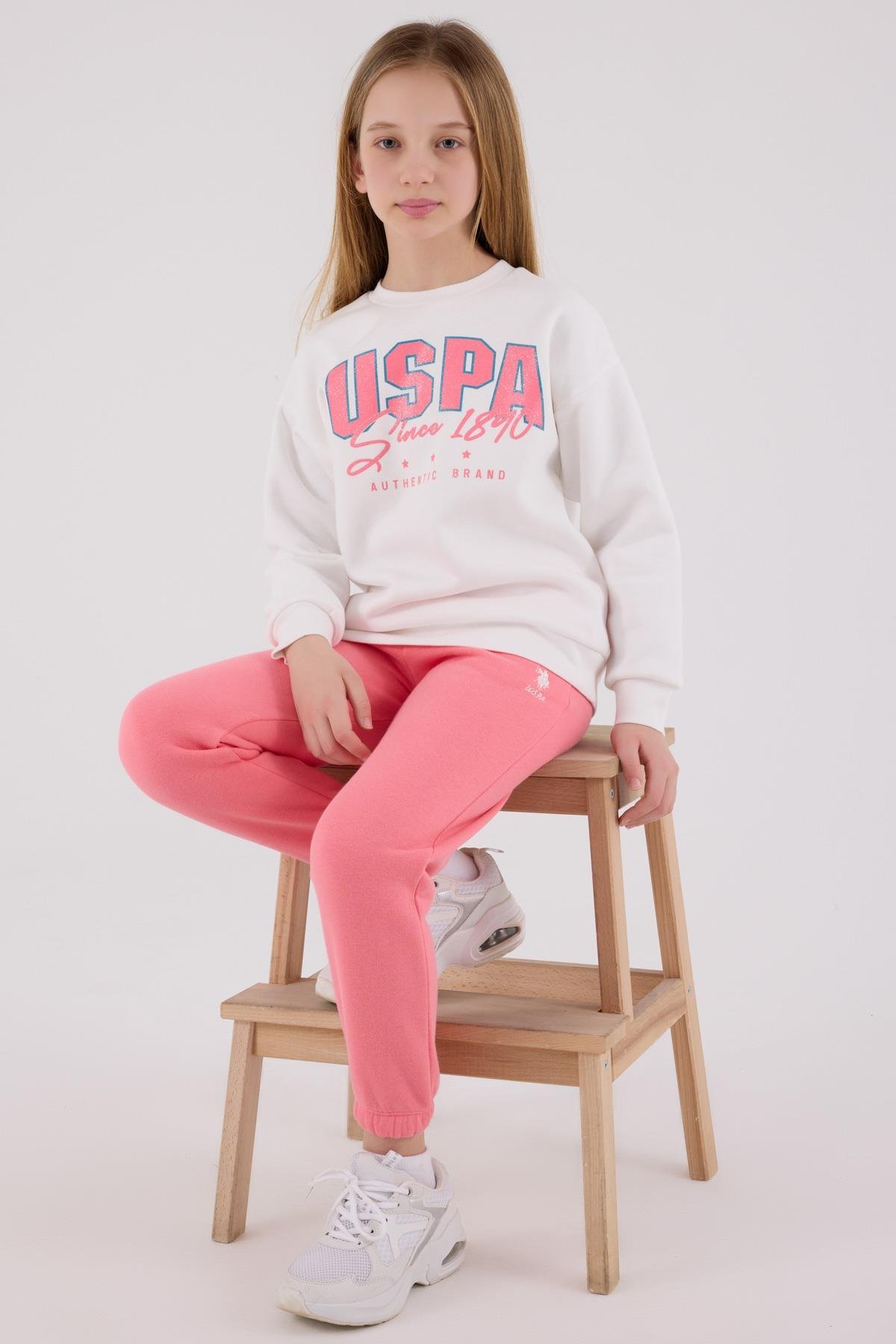 U.S. Polo Assn. Kız Çocuk Eşofman Takımı Beyaz