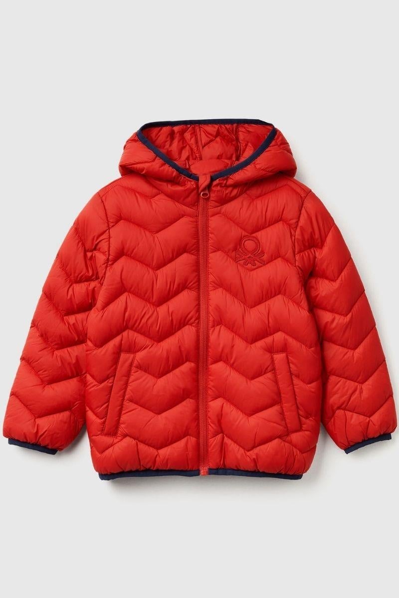 United Colors of Benetton Erkek Bebek 2TWDGN02V-25K Mevsimlik Mont Kırmızı
