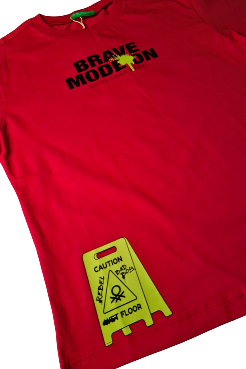United Colors of Benetton Erkek Çocuk Tshirt Bordo 3JERC10PE