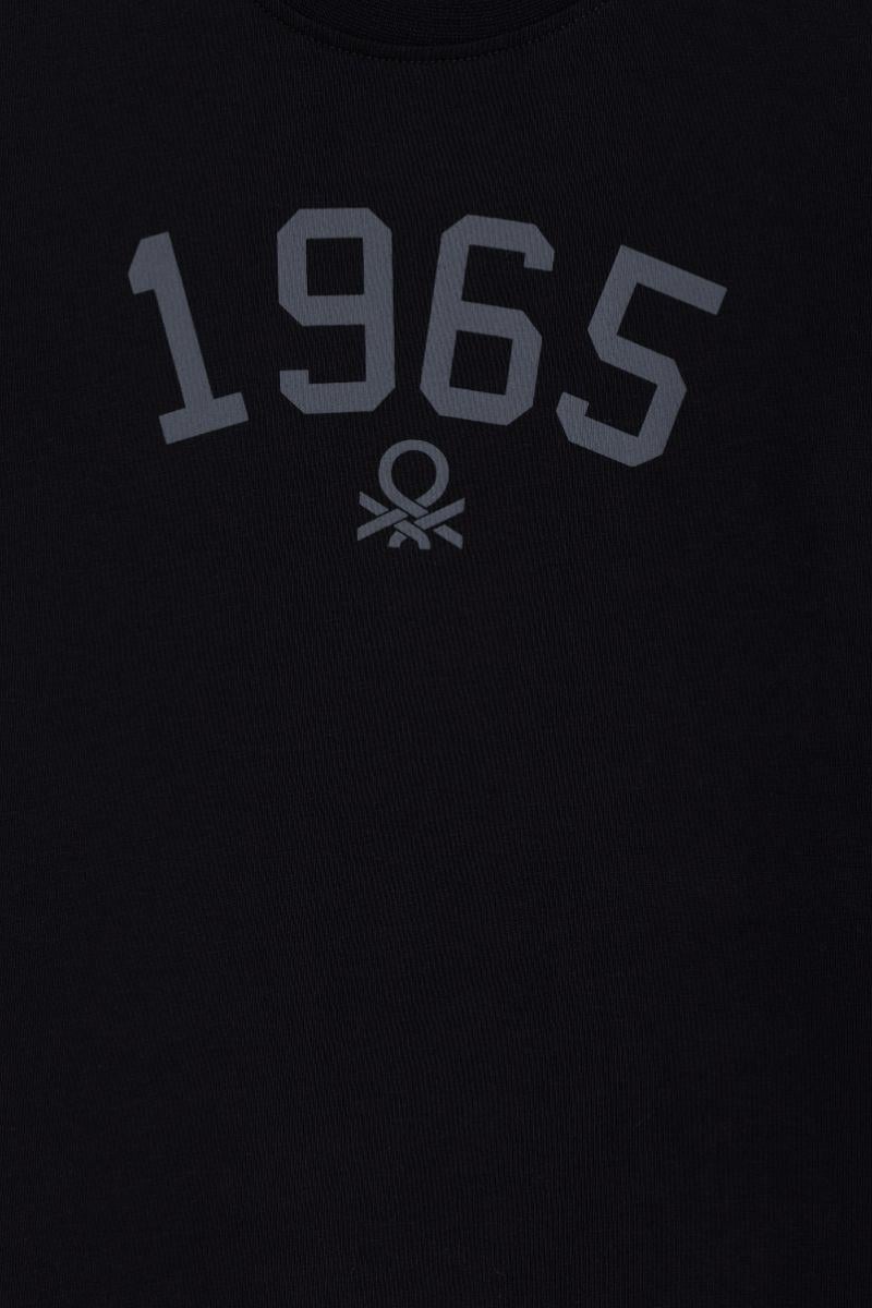 United Colors of Benetton Erkek Çocuk 26063 Uzun Kol Tshirt Siyah