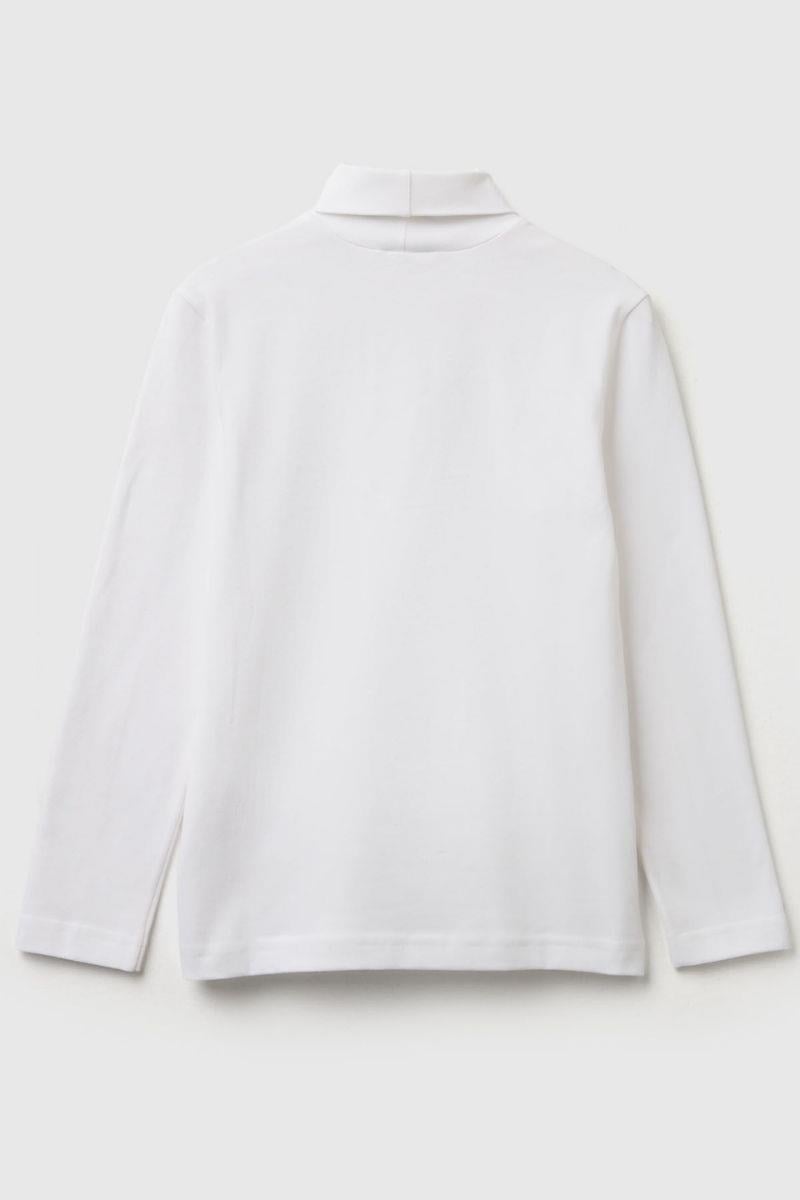 United Colors of Benetton Erkek Çocuk 3DKEC202O-25K Uzun Kol Boğazlı Tshirt Beyaz
