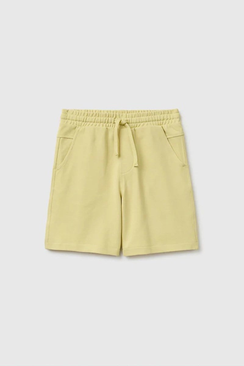 United Colors of Benetton Erkek Çocuk Beli Lastikli Relaxed Fit Bermuda Şort Sarı 6-14 Yaş