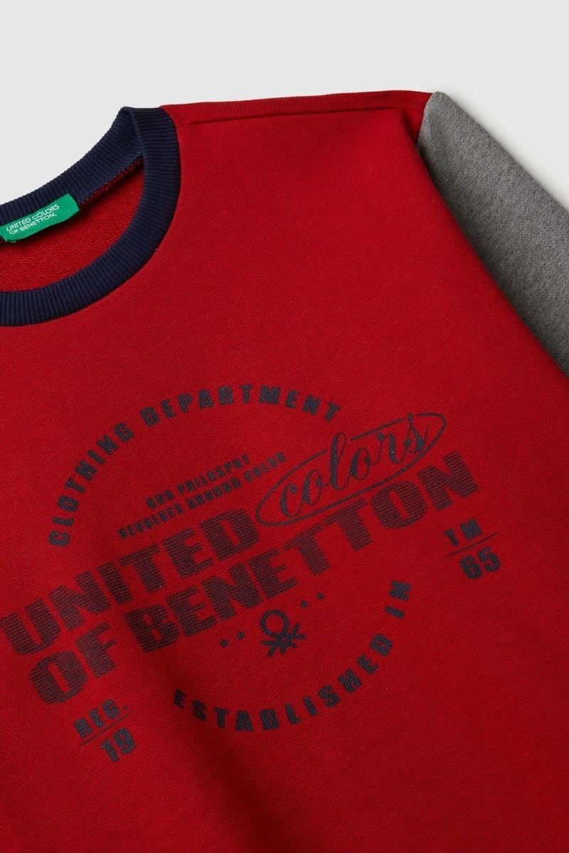 United Colors of Benetton Erkek Çocuk 3J68C10PZ-25K Sweatshirt Kırmızı