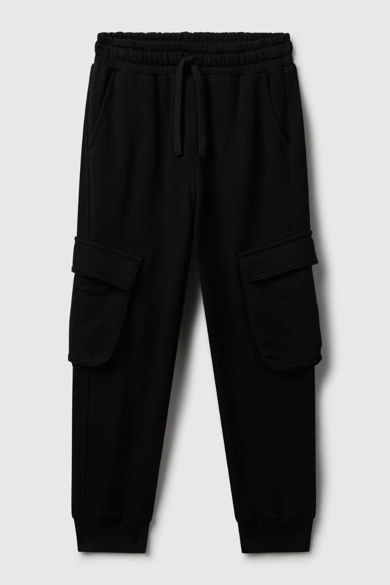 United Colors of Benetton Erkek Çocuk 3J68CF06I-25K Kargo Eşofman Altı Siyah