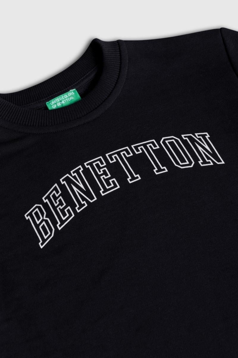 United Colors of Benetton Erkek Çocuk BNT-B23342 Sweatshirt Siyah