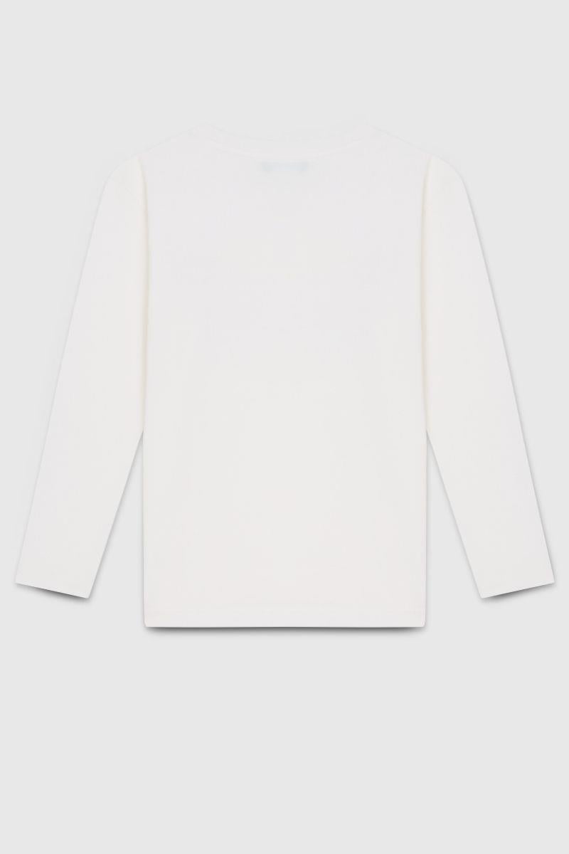 United Colors of Benetton Erkek Çocuk BNT-B23339 Uzun Kol Tshirt Ekru