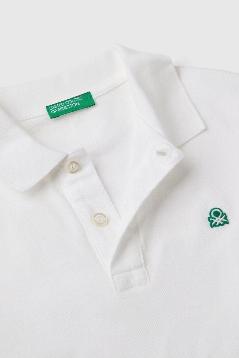 United Colors of Benetton Erkek Çocuk3089C300Z-25K Polo Uzun Kol Tshirt Beyaz
