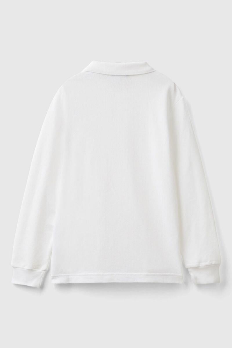 United Colors of Benetton Erkek Çocuk3089C300Z-25K Polo Uzun Kol Tshirt Beyaz