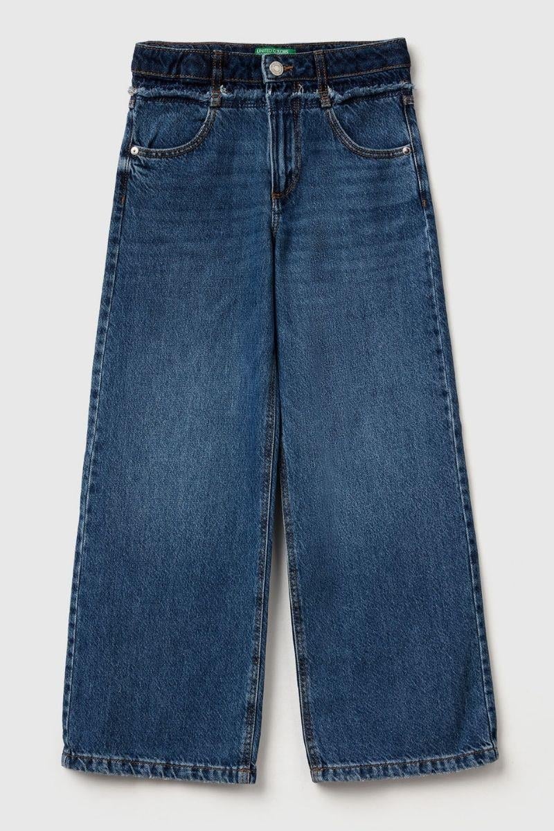 United Colors of Benetton Kız Çocuk 488PCE04B-25K Denim Pantolon Mavi